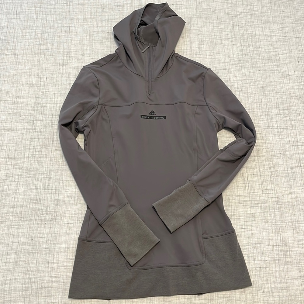 Adidas Stella McCartney gray running hoodie 1/4 zip